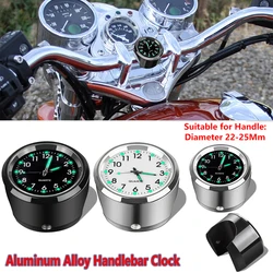 Handlebar Aluminum Alloy Clock Stainless Steel Pad Night Vision Waterproof Shock-Proof Buckle Motorcycle Bicycle Watch Clock