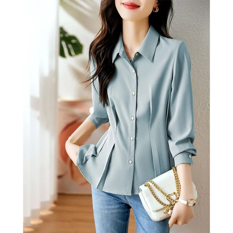 Simple and Elegant Spring Style Fashionable and Chic Design Slimming and Versatile Fashionable and Intellectual Shirt for Women