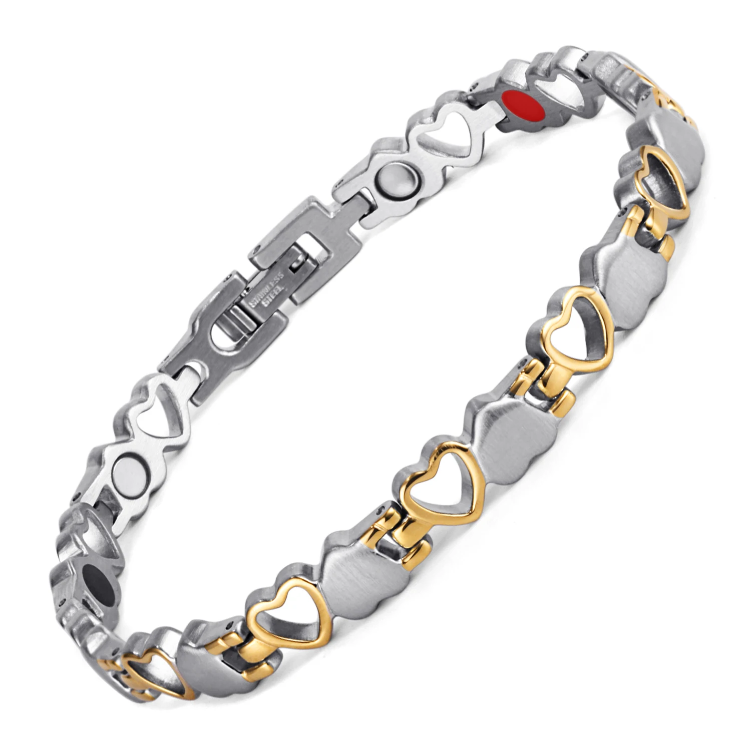 Rainso Titanium 4 Elements Bracelet For Women Magnet Energy Bio Health Care Fashion  Jewerly Bangles Girls Hand Chain Gifts