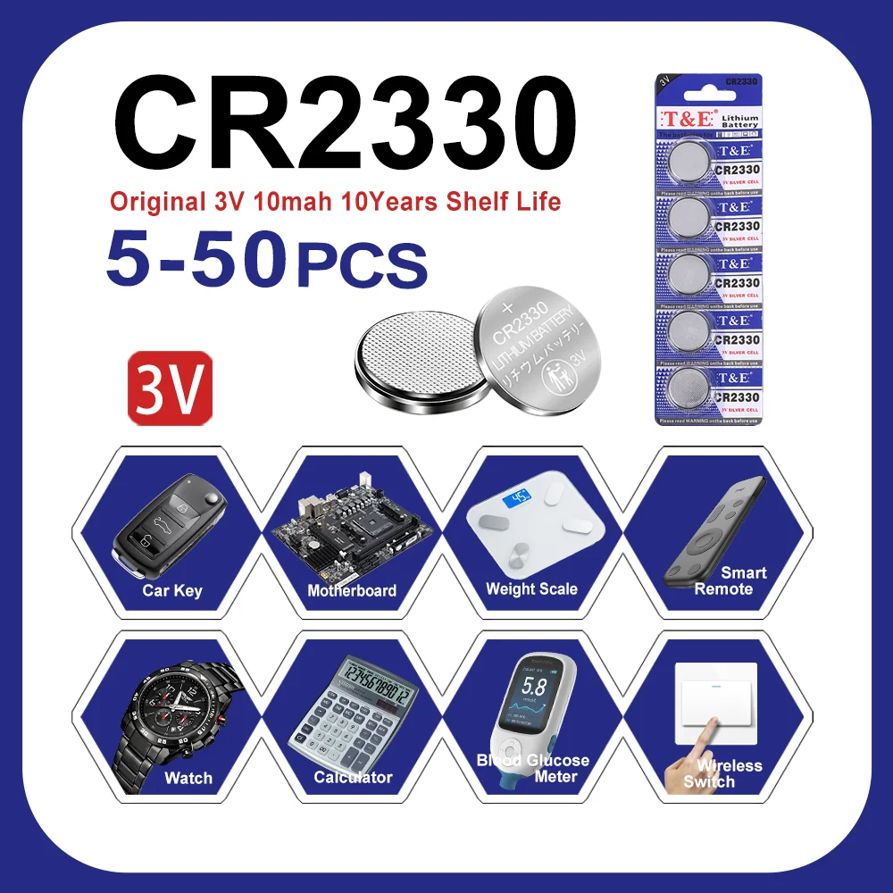5-50PCS 3V CR2330 B…