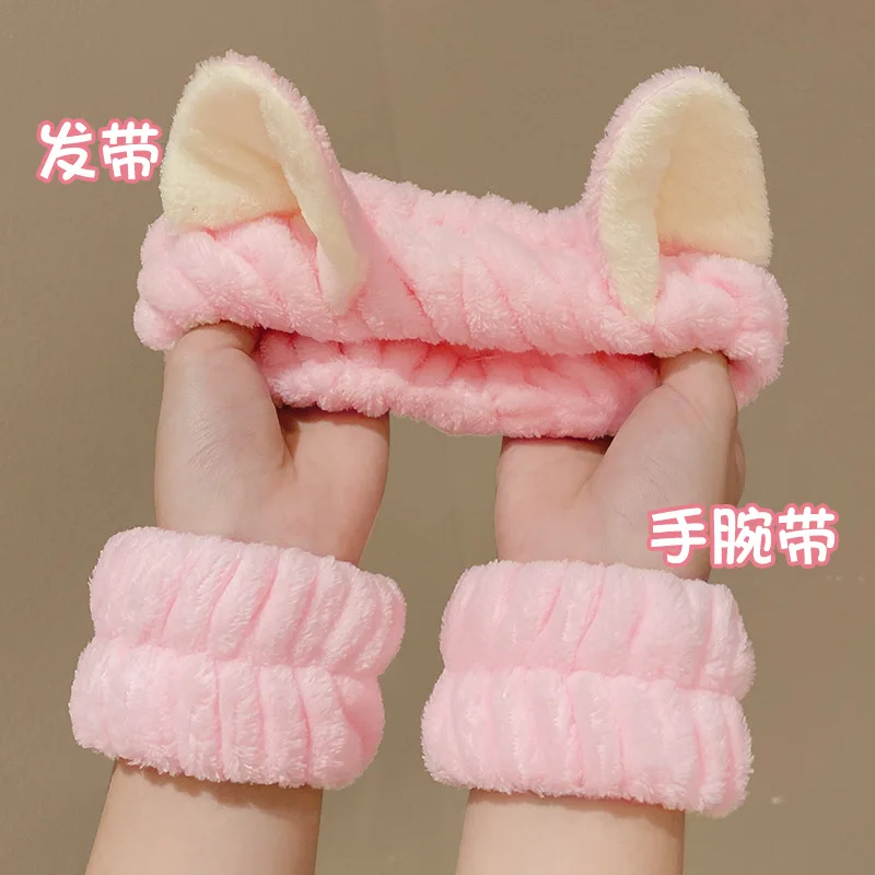 3Pcs Spa Headband Wristband for Washing Face Microfiber Makeup Towel Hair Bands Washband Scrunchies Absorbent Wrist Sweatband