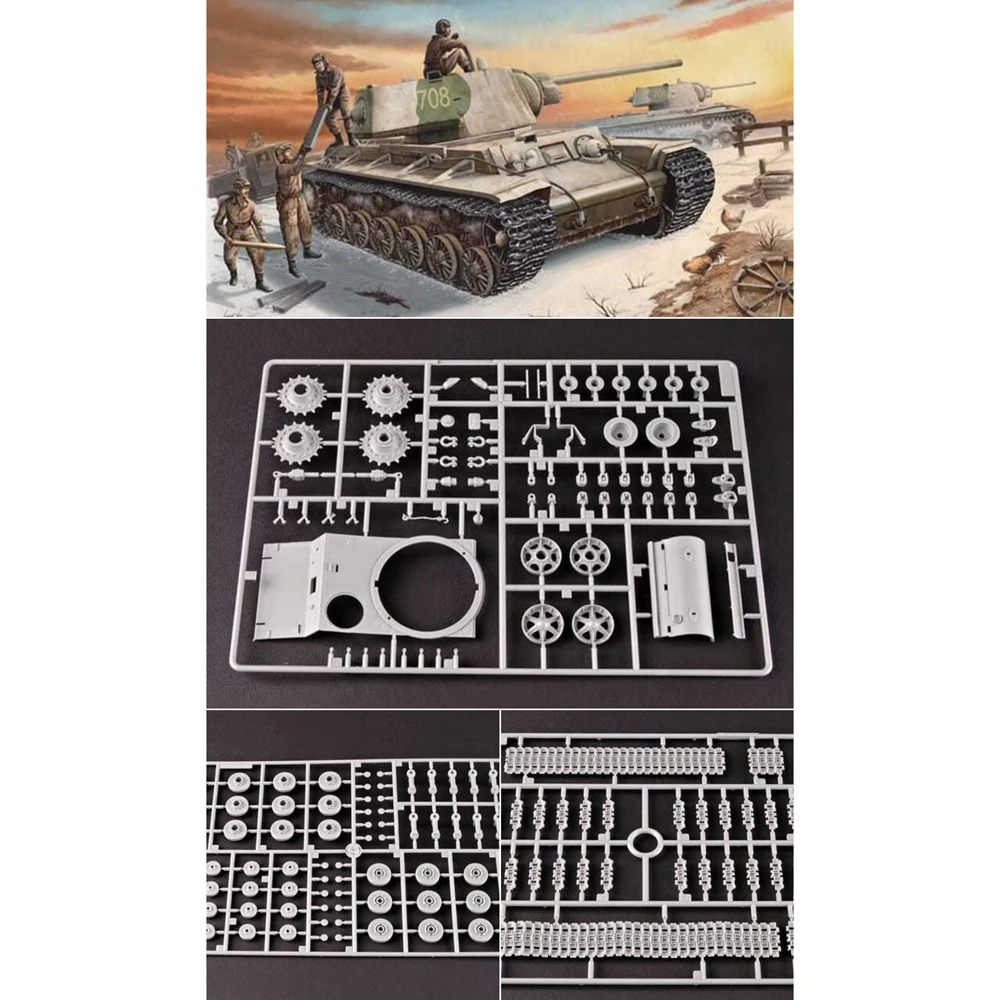 

Trumpeter 00359 1/35, русский KV1 KV-1 Mod1942, литой жургон, тяжелый танк, подарок, военная игрушка, пластиковая сборка, комплект модели здания