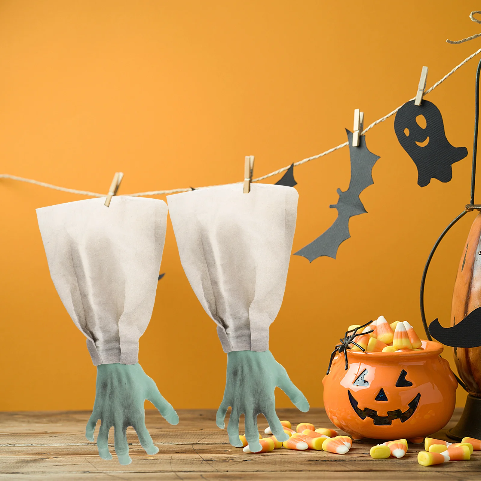 

1Pair Halloween Ghost Hands Decorative Lawn Ornament Durable Outdoor Garden Insert for Halloween Yard Decorative Ghost Hands