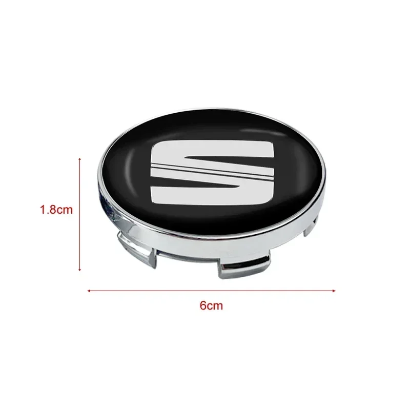 NEW 4pc Car Car Wheel Hub Caps Center Cover Sticker For Seat Leon FR Altea Ibiza Toledo Cordoba Alhambra Arona Ateca Exeo