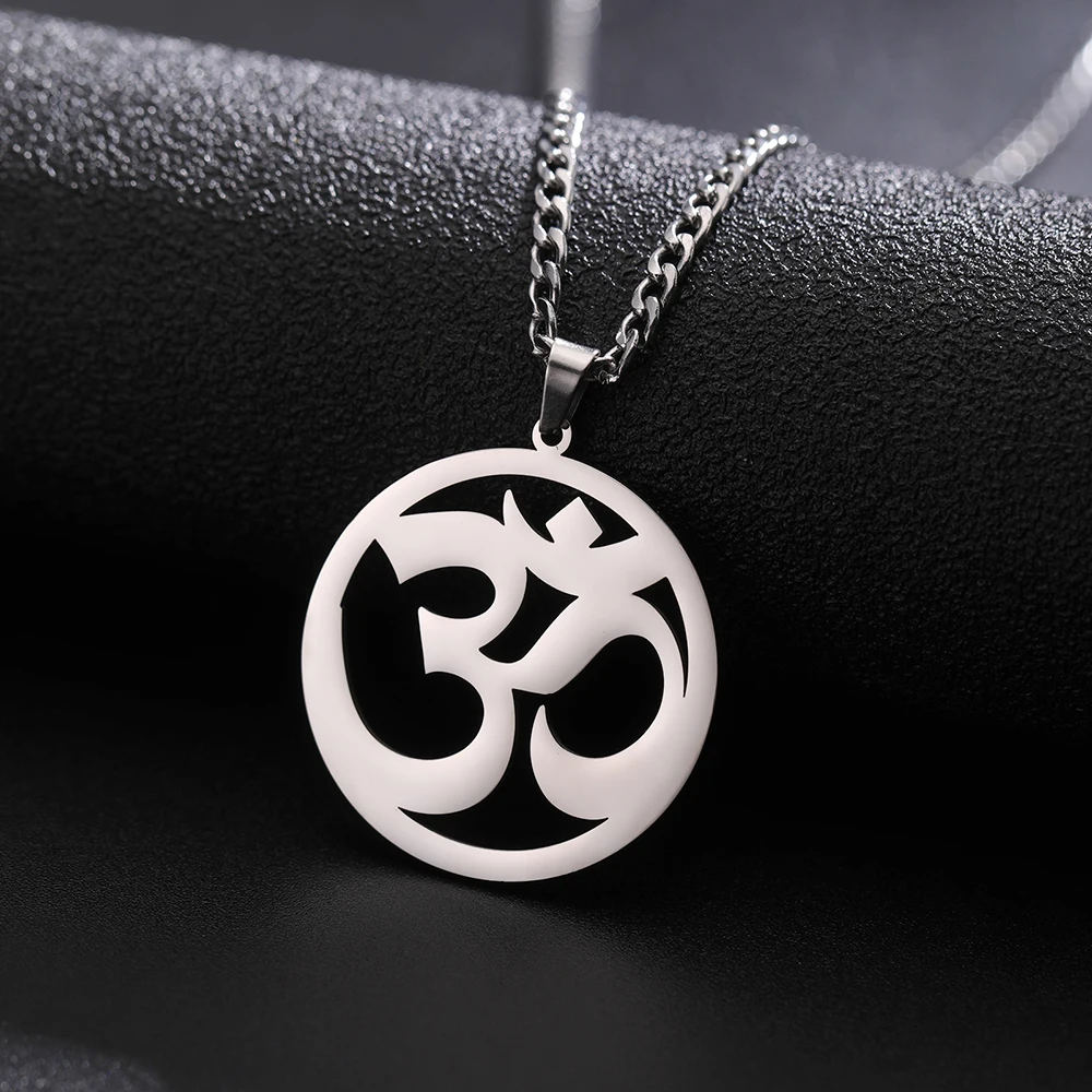 Dawapara Indien Tamil Om Symbol mit Dreizack Anhänger Edelstahl Halskette Om Shiva Symbol Yoga Vintage Talisman Schmuck – Detail 22