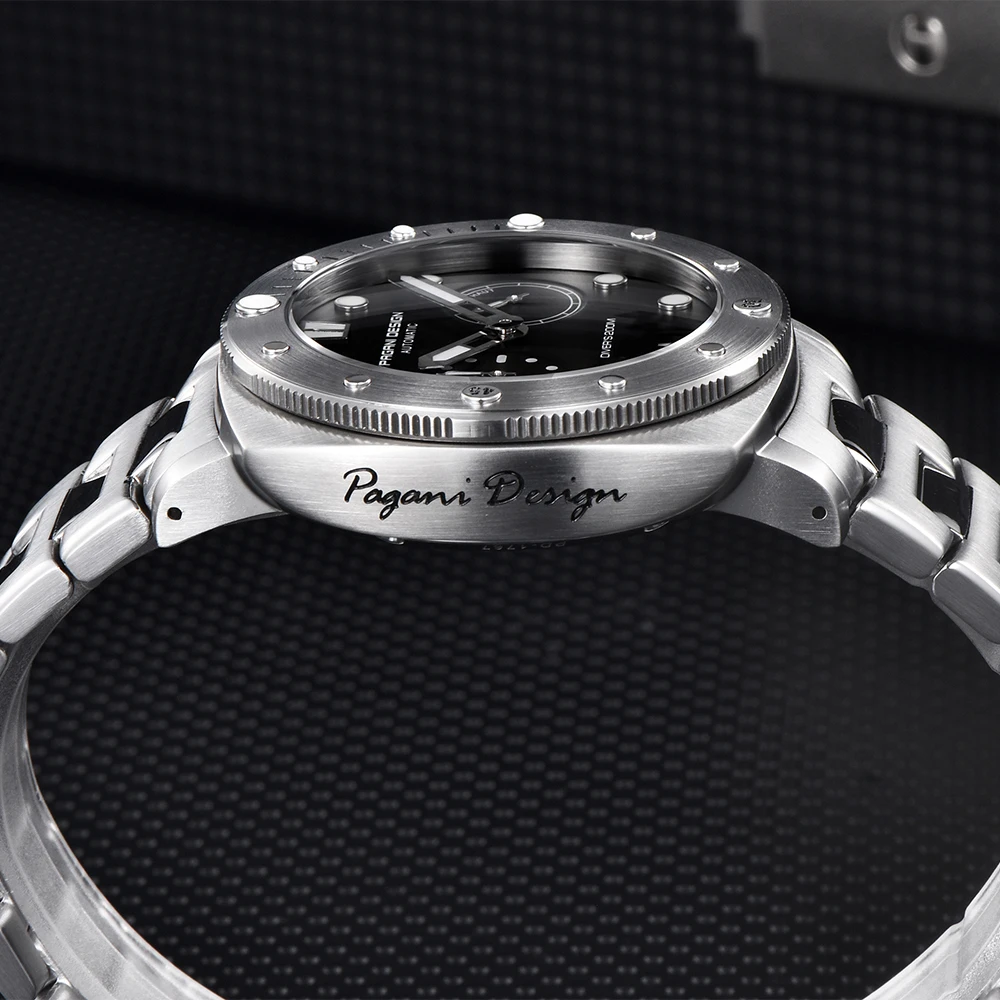 PAGANI DESIGN PD1767 Men\'s Automatic Mechanical Wristwatch Stainless Steel Strap Sapphire Crystal Diving Waterproof reloj hombre