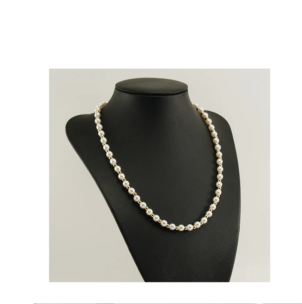 

Strand Genuine 17" 6-8mm White Pearls Cultured Pearls Necklace Silver Clasp