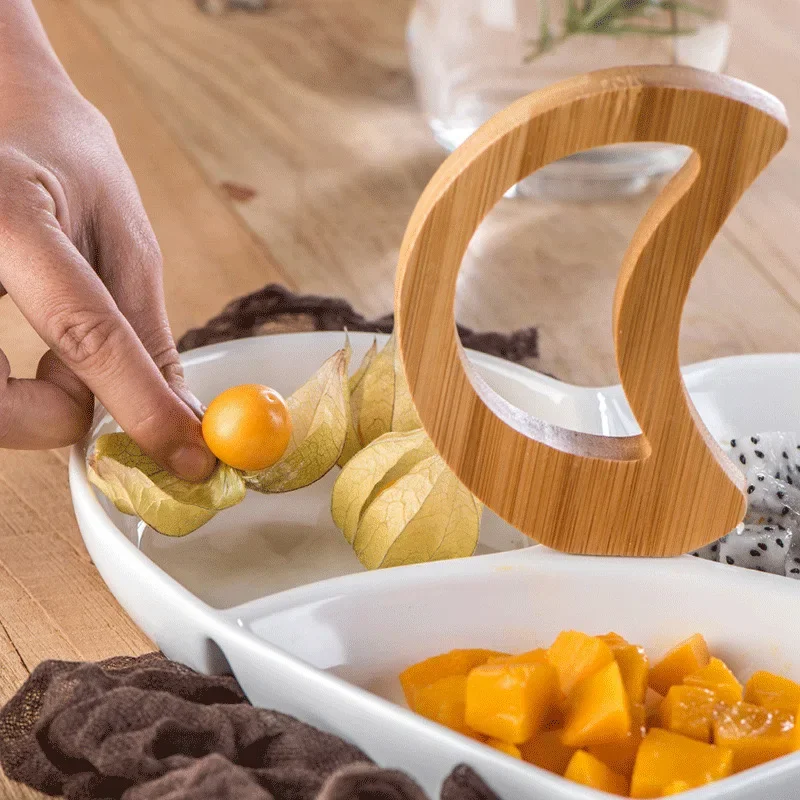 

# Home Living Room Heart-shaped Multi-cell Ceramic Platter Dried Fruit Platter Snack Combination Ceramic Platter #