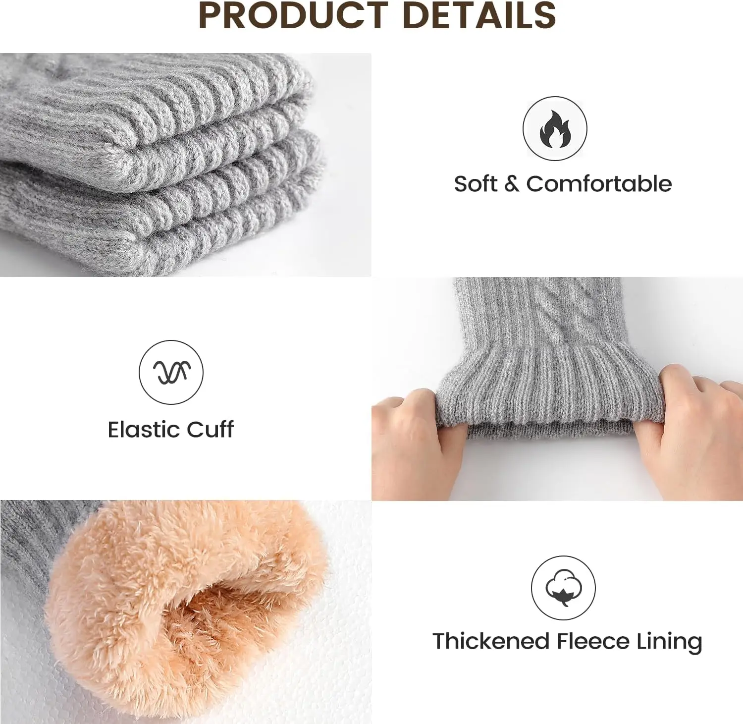 Winterhandschoenen – dikke wolfleece, touchscreen, thermisch en geïsoleerd