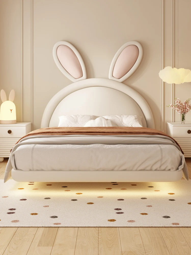 Extravagant children rabbit bed girl princess bed online celebrity girl bed girl bedroom solid wood single bed youth bed