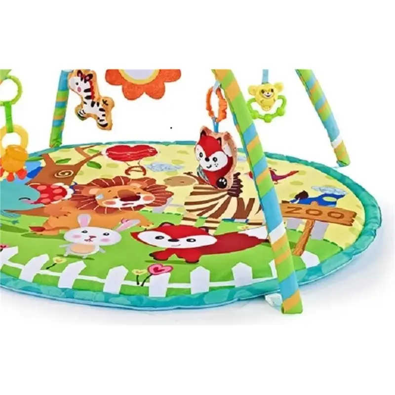 WOWFU-alfombrilla redonda para gatear con marco de Fitness multifuncional, manta de juego de rompecabezas para bebé de 0 a 12 meses
