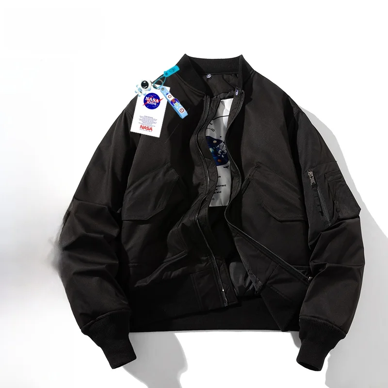 

Утепленная хлопковая куртка-бомбер свободного кроя для осени и зимы, водонепроницаемая, на молнии, повседневная, модная