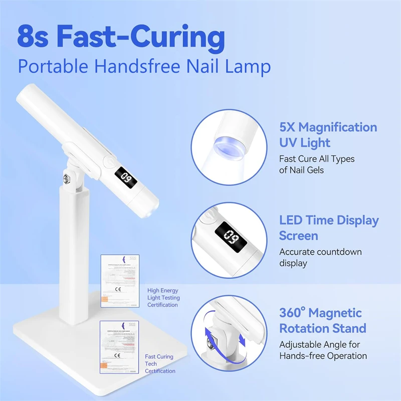 Portable Mini Led Nail Lamp Rechargeable Mini UV Led Lamp for Nails Gel Dry,Cordless Resin Curing UV Light Mini Nails Dryer