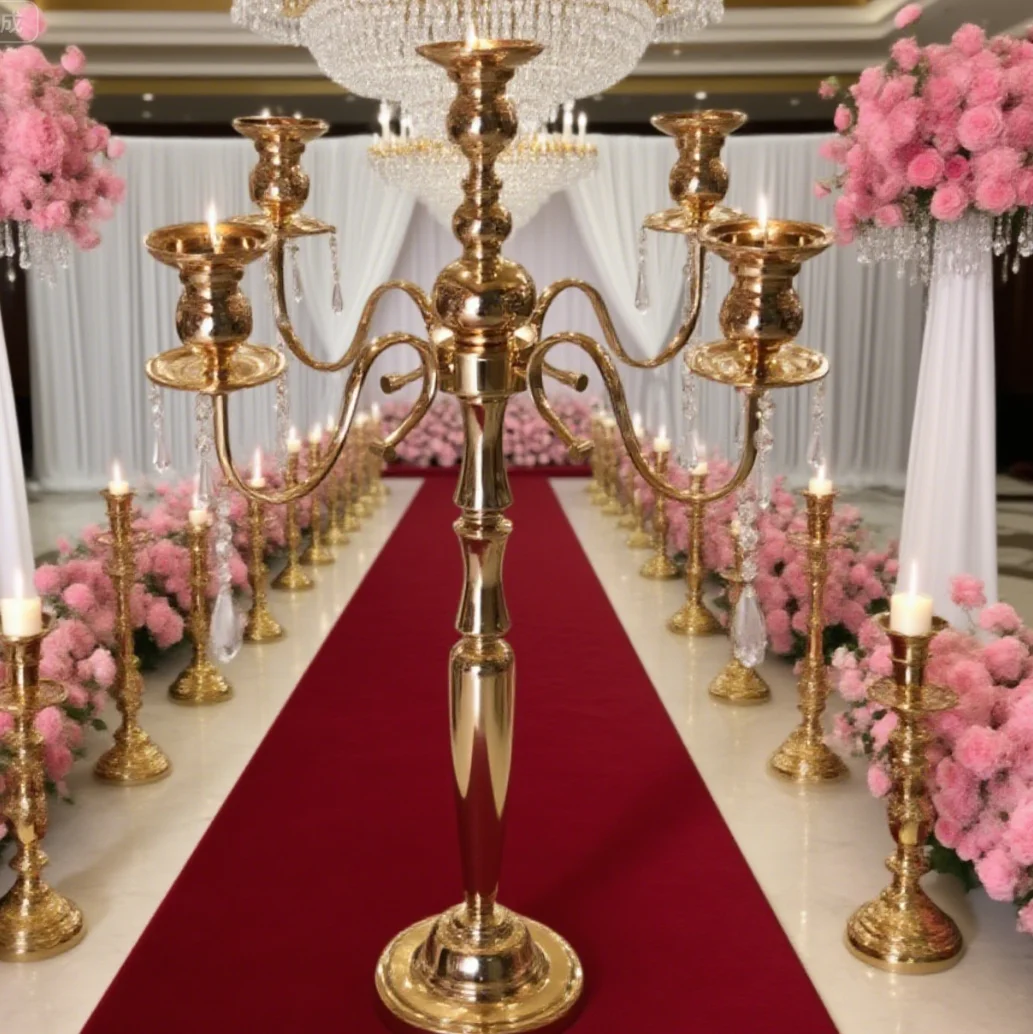 

4 шт./12 шт. 4 шт./12 шт. 60 см/100 см) роскошные свадебные золотые металлические канделябры, центральные украшения для стола, подставка для цветов для свадебного стола