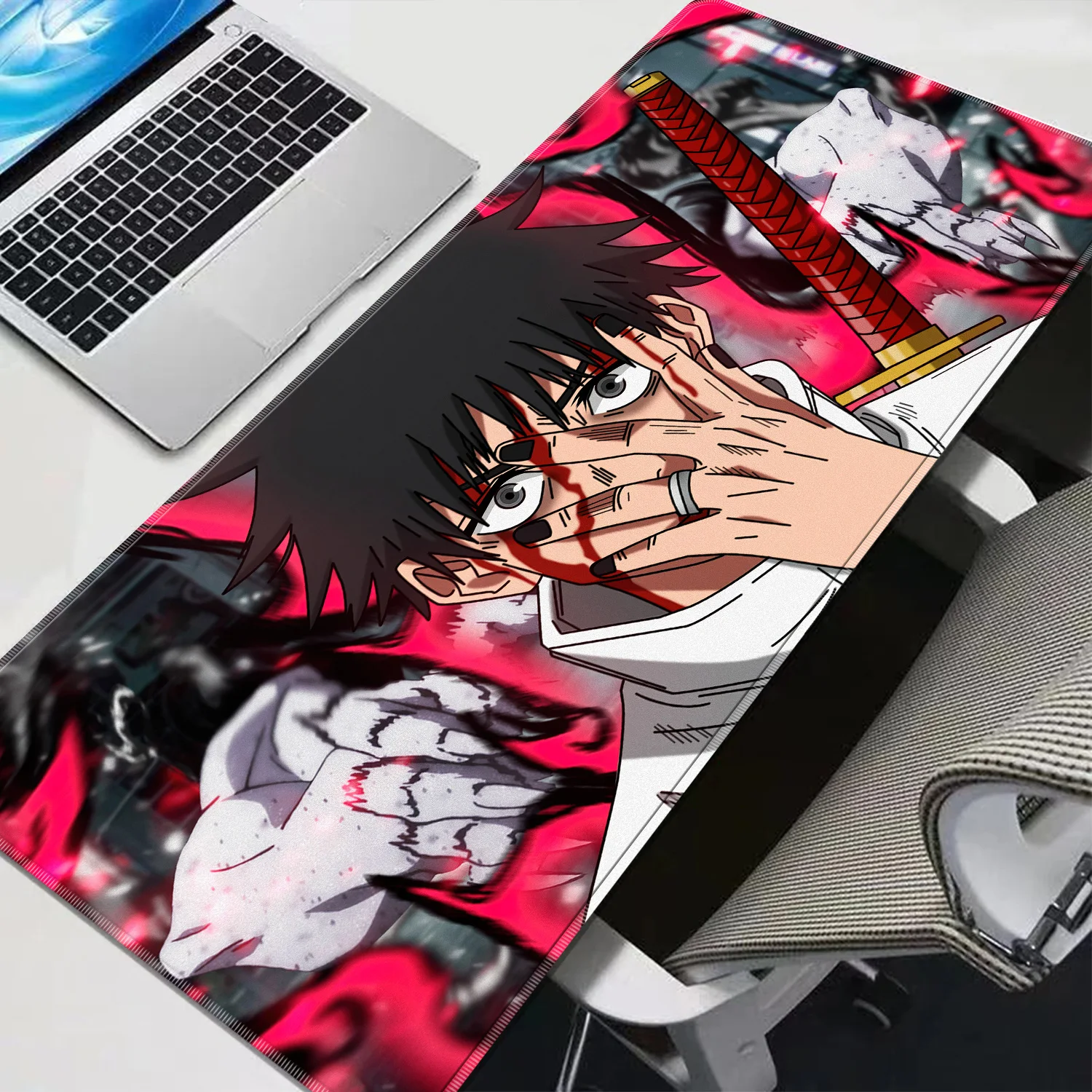 Anime Purple Mouse Pads J-Jujutsu Kaisen Yuta Okkotsu Gaming XXL Keyboard Rug Laptop Mousepad PC Gamer Cabinet Extended Desk Mat