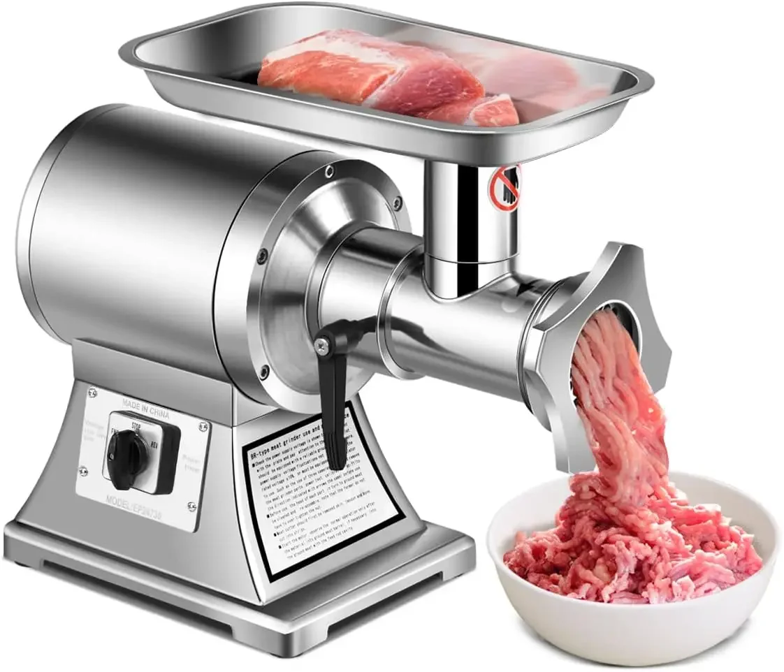 

Commercial Meat Grinder, 1.5 HP, 1100W, 551LB/h Stainless Steel Electric Sausage Stuffer, 225RPM Heavy Duty Industrial