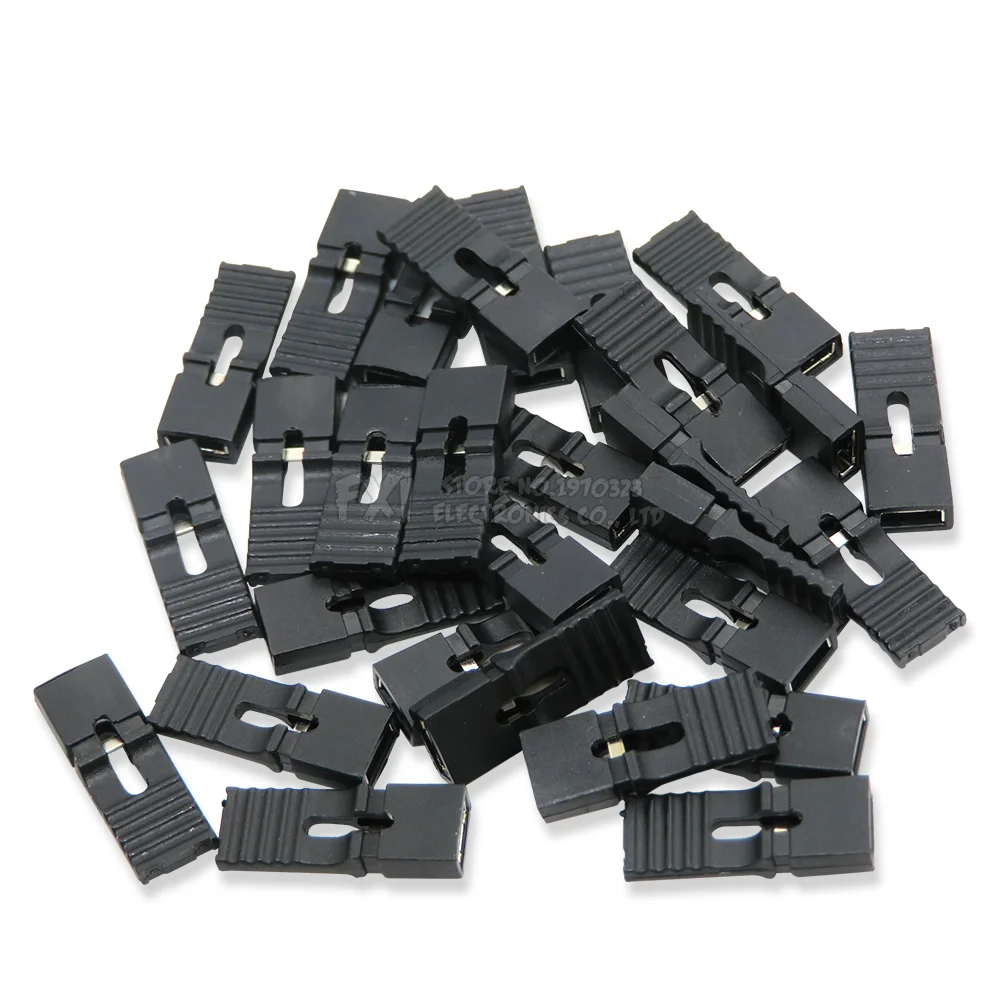 100PCS Jumper Cap 2.54mm Pitch Pin Header Connector Long Type Jumper Plug Cover DIY Repair Parts