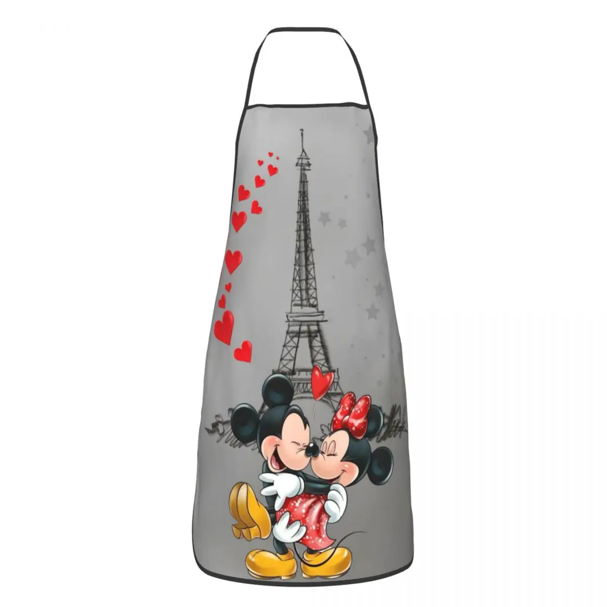 Custom Mickey Mouse Minnie Mouse Apron Women Men Unisex Bib Eiffel Tower Love Cooking Kitchen Tablier Cuisine Chef Gardening