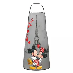 Custom Mickey Mouse Minnie Mouse Apron Women Men Unisex Bib Eiffel Tower Love Cooking Kitchen Tablier Cuisine Chef Gardening