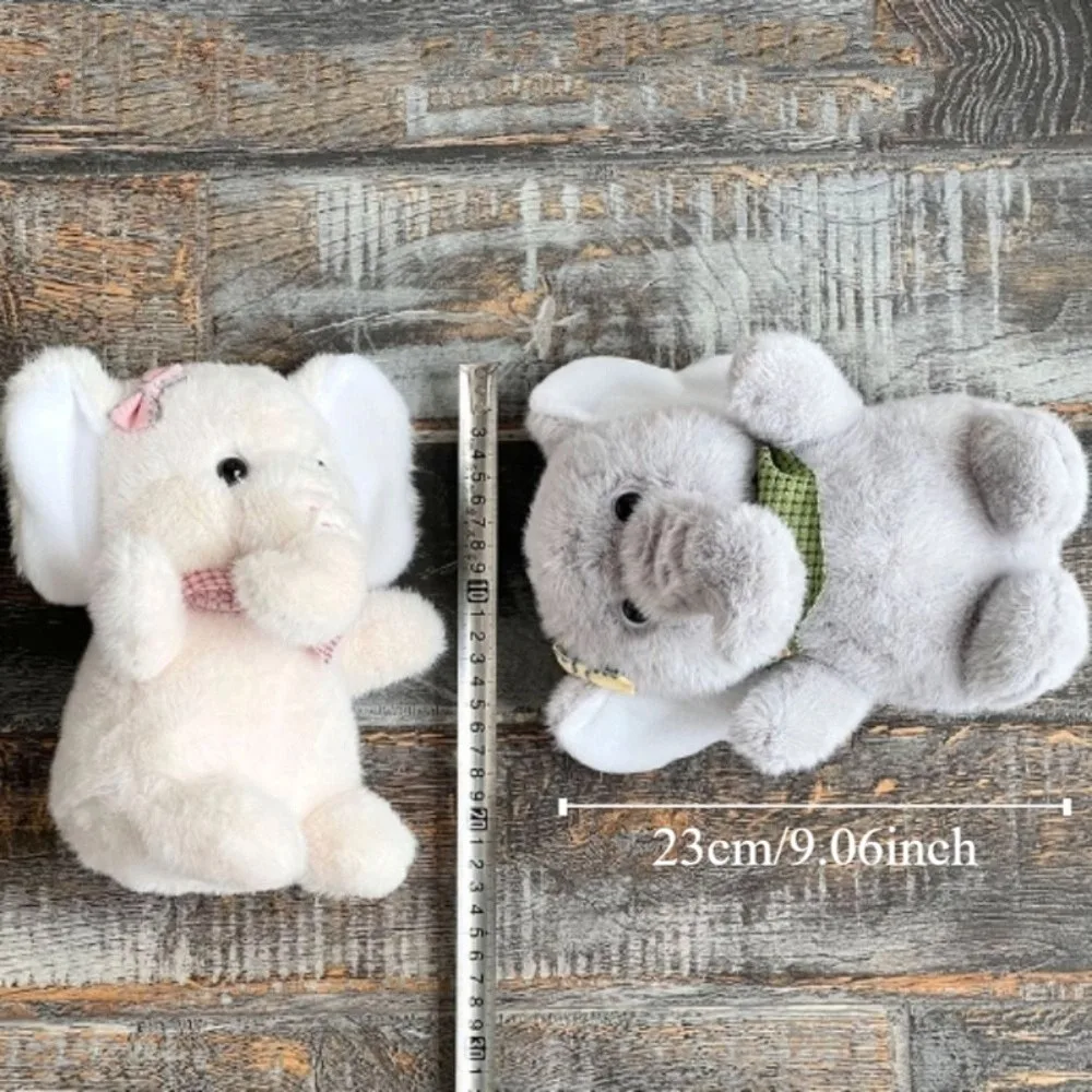 Poupée en peluche éléphant en coton PP, grande oreille, nœud papillon, jouet en peluche confortable et moelleux, cadeaux pour enfants