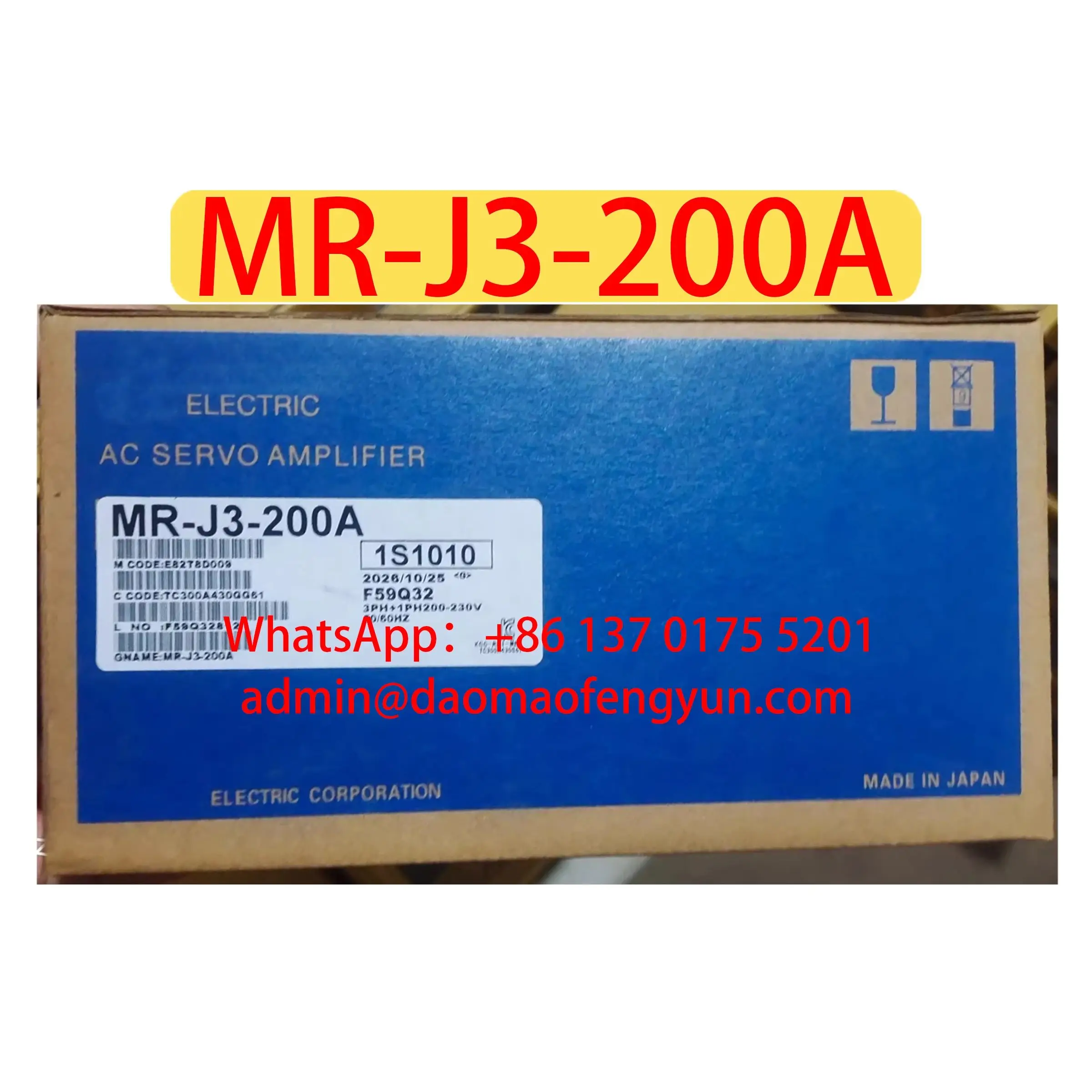 

MR-J3-200A Совершенно новый сервопривод, оригинальный, быстрая доставка.