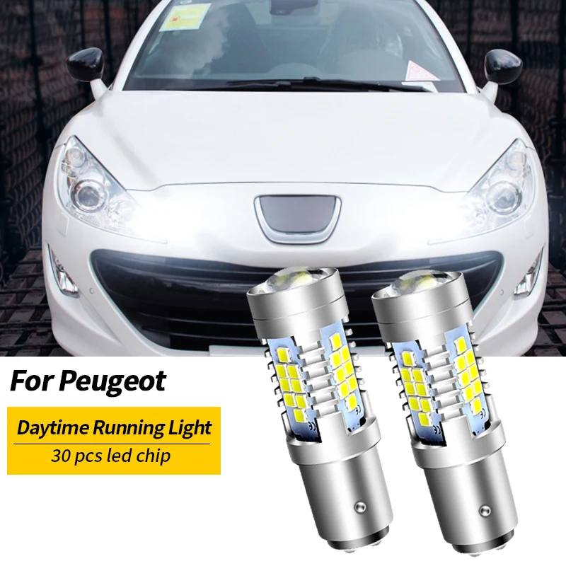 2pcs LED Daytime Running Light DRL Bulb Lamp Canbus No Error P21/5W 1157 BAY15D For Peugeot 408 308 3008 RCZ