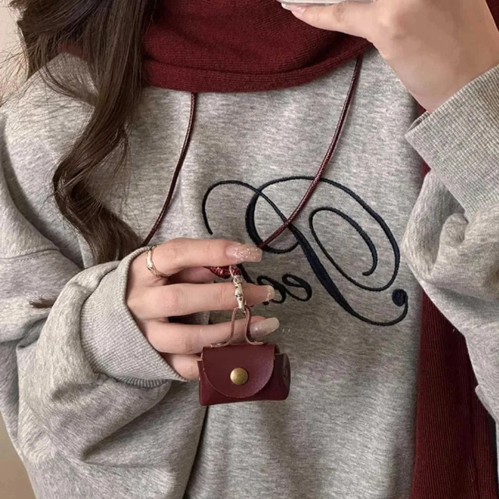새로운 가죽 목걸이형 동전 지갑 선물 펜던트 이어폰 가방 여성 목걸이