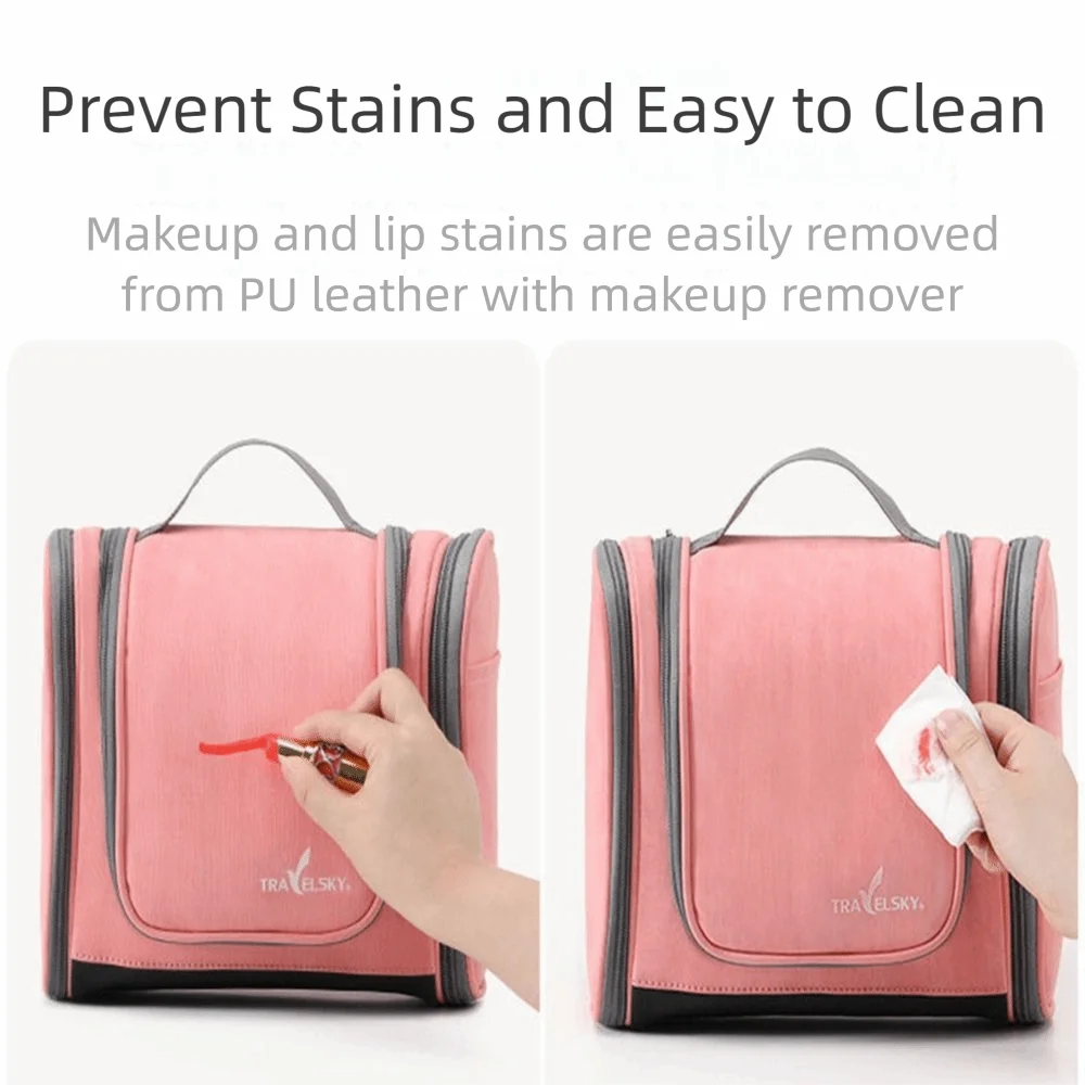 Водонепроницаемая женская косметичка, пылезащитная складная дорожная косметичка на молнии с несколькими карманами, подвесная дорожная косметичка для ванной комнаты