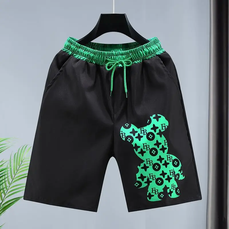 European station casual shorts men's trend loose trendy brand bear big pants summer thin outer wear five-point pants
