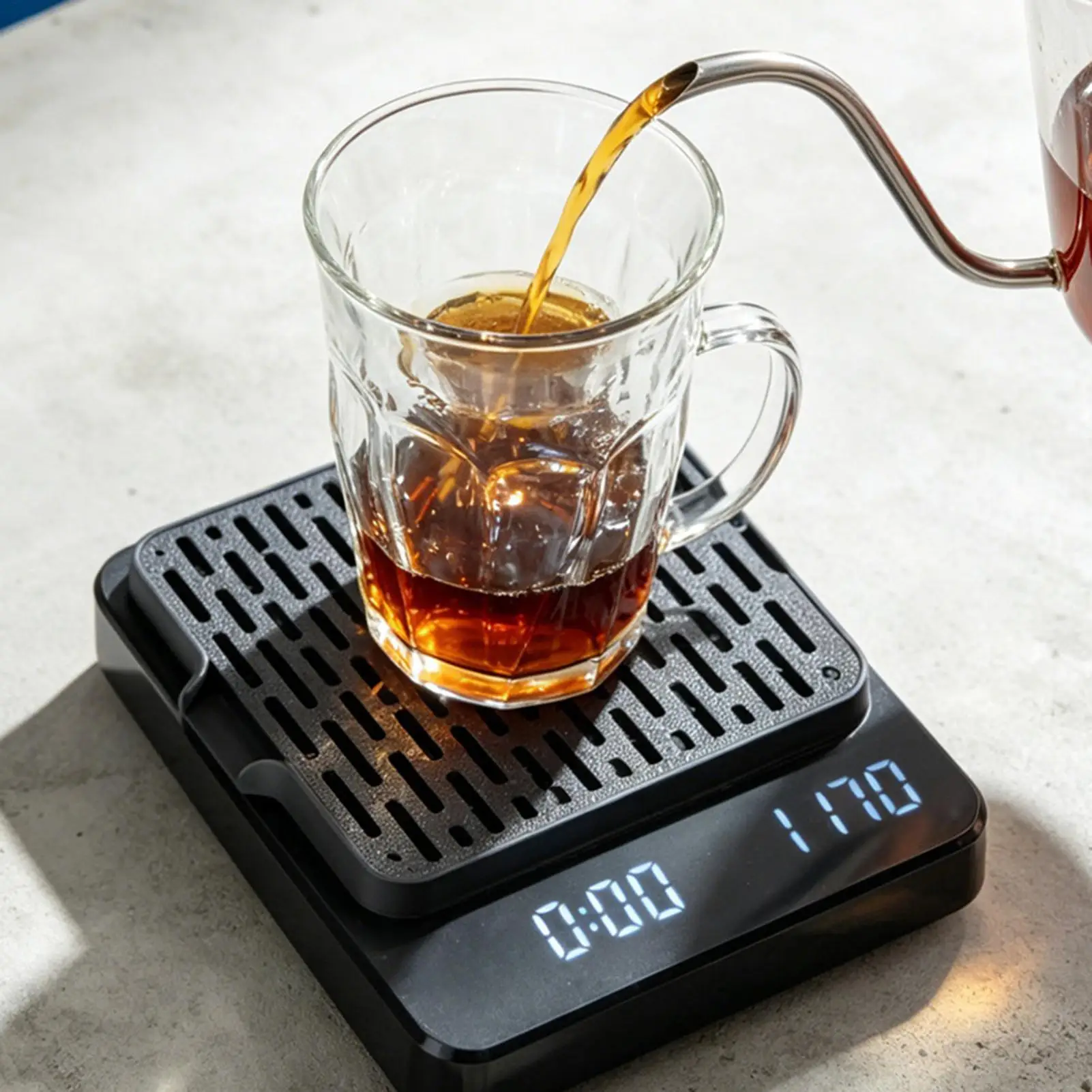Self-Draining Drip Tray for Coffee Scale, Splash Proof Espresso Catcher, Protects Counter from Spills, Home Barista Essential
