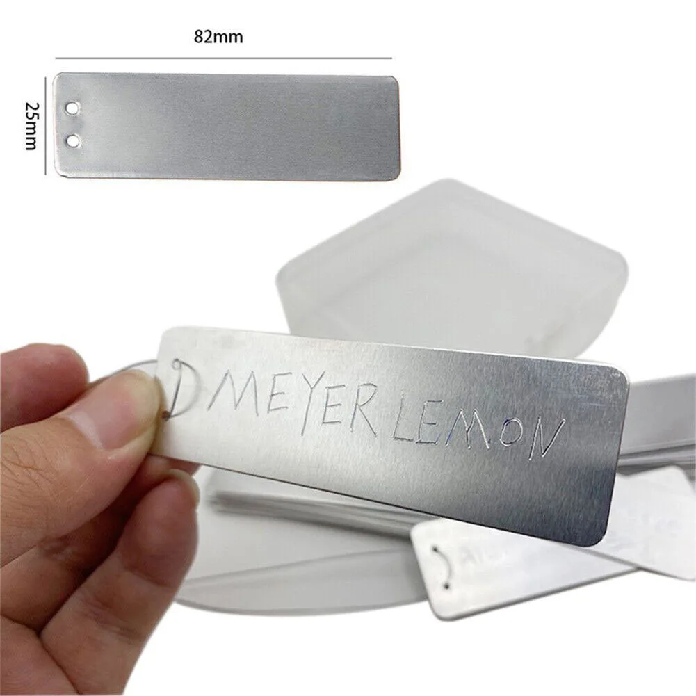 50 Pcs Aluminum Plant Labels Double Sided Metal Labels Tree ID Tags Durable Waterproof For Garden Supplies Planting Tools