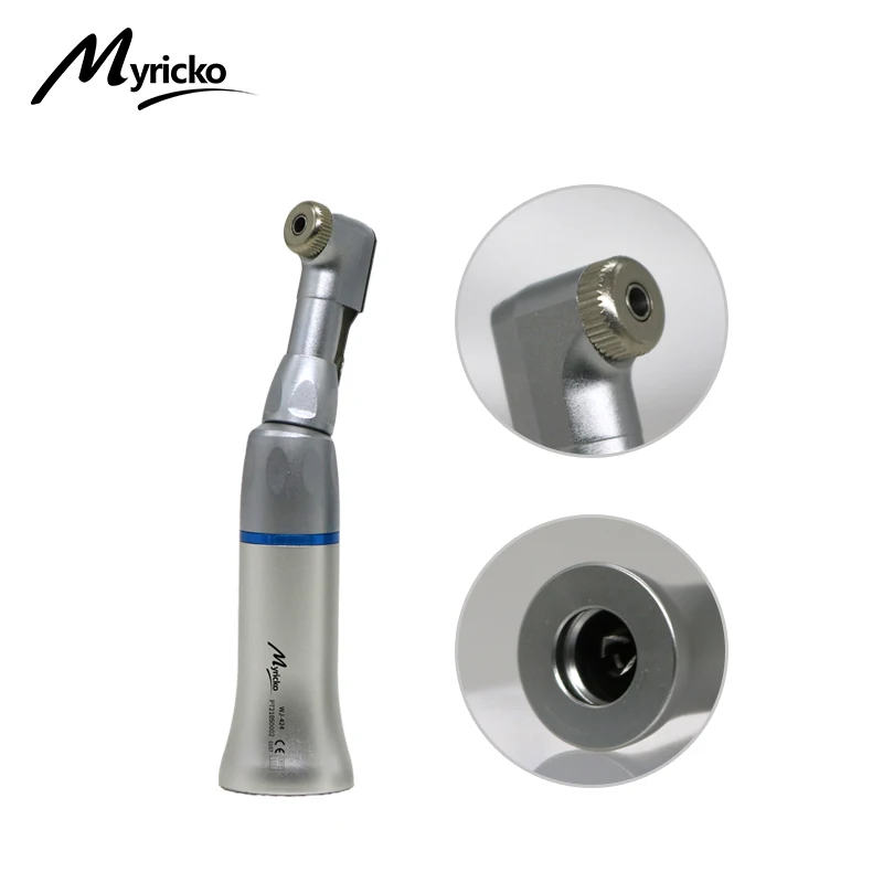 Conjunto de peça de mão contra-ângulo dental de baixa velocidade, motor de turbina de ar com 2/4 furos, spray de água externo reto, botão de