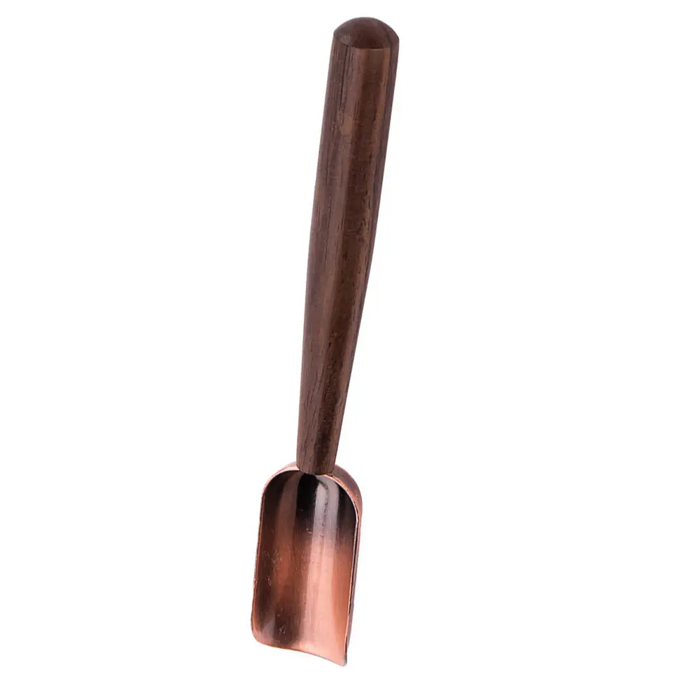 

Solid Wood Handle Spoon Practical Long Handle Retro Tea Scoop Household Teaspoon Portable Decorative Tea Shovel