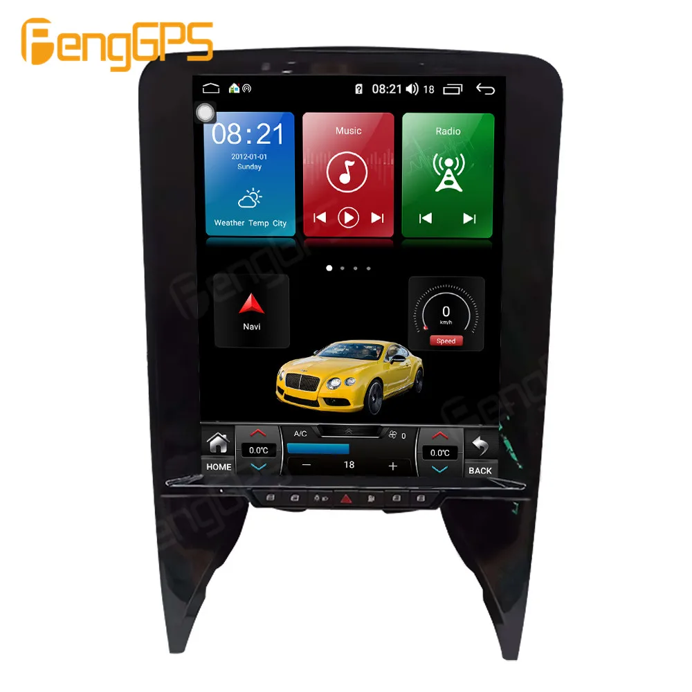 Radio Mobil layar Tesla Android 12, untuk Lamborghini Gallardo Carplay Bluetooth Navi GPS Central Multimedia Player Unit kepala Stereo