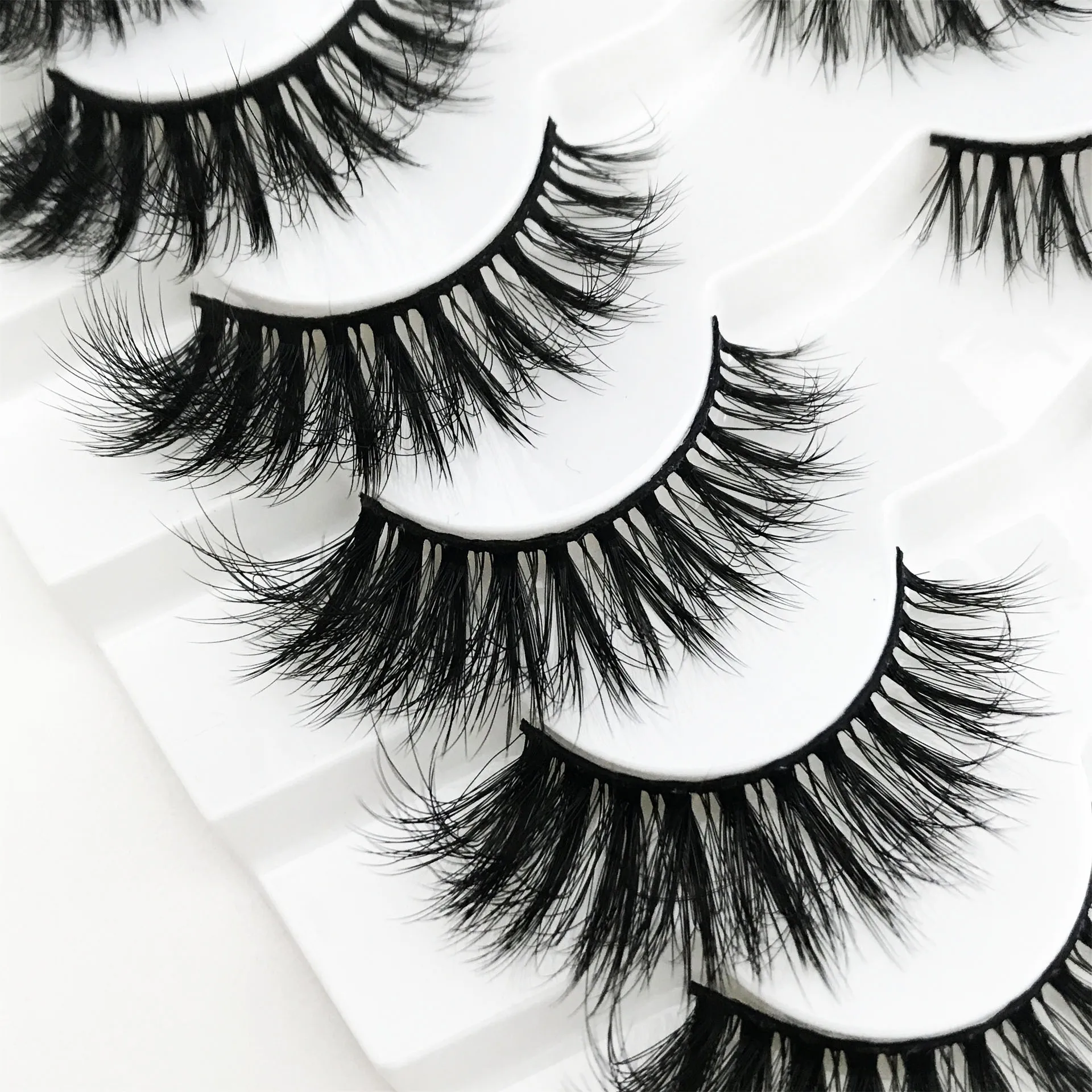 7 Pairs Faux Mink Lashes Fluffy False Eyelashes Thick Volume Dramatic Cat Eye Lashes Long Strip Wispy Lashes makeup