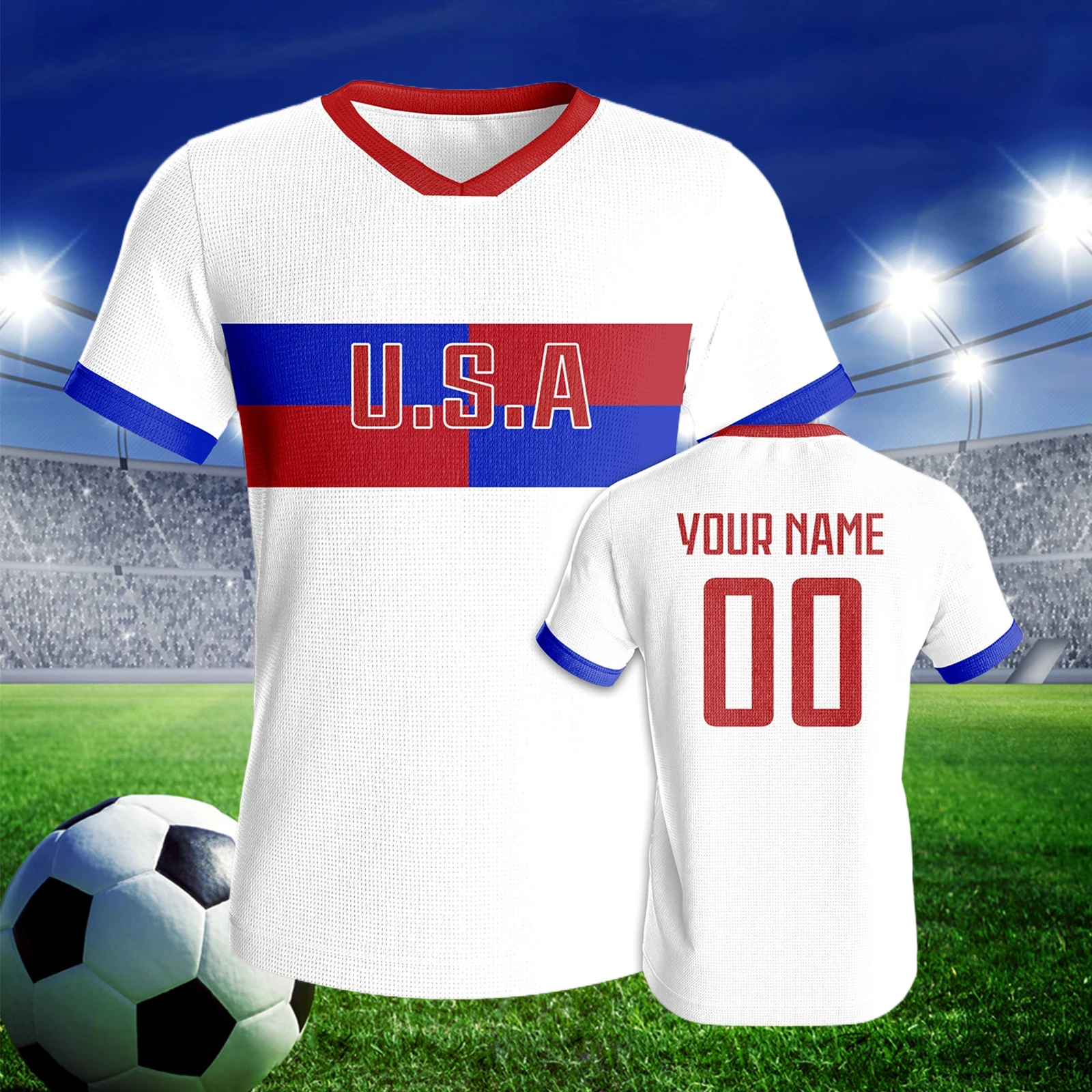 Personalized USA Soccer Jersey Breathable Youth Football Team Shirts Custom Name Number Men Women Fans Soccer Uniform Kit