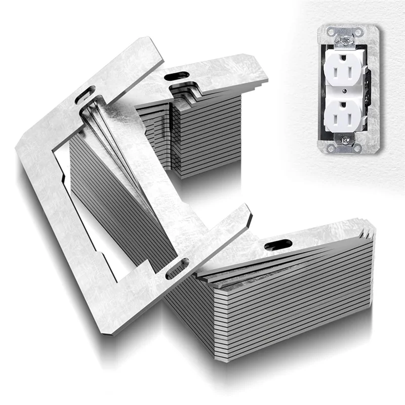 

ABSS-Wall Plate Spacer–20 Pcs Outlet Spacer For Electrical Box , Metal Flush Fit Device Leveling Plate