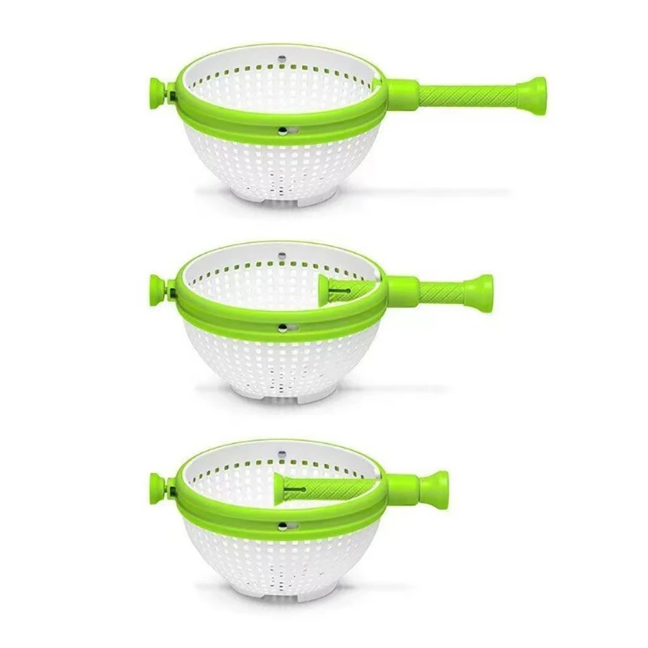 Rotating Drain Basket Salad Tools Household Vegetable And Fruit Salad Rotating Wash Dehydrating Drain Basket  Kitchen Tools