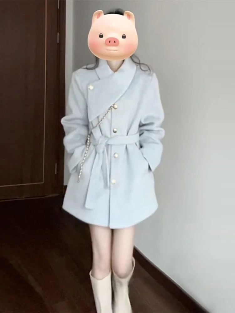 

Lamb Wool Jacket Female Clothing Woman Western Boyfriend Fashion Baseball Button Detail Canvas Sherpa Cargo Pocket College Anti