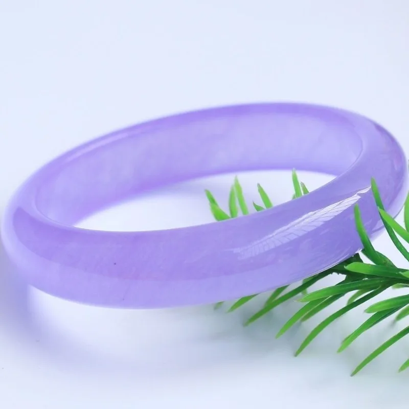 Ice Bracelet Violet Jade Bracelet Light Color Yushi Hibiscus Color Fresh Purple