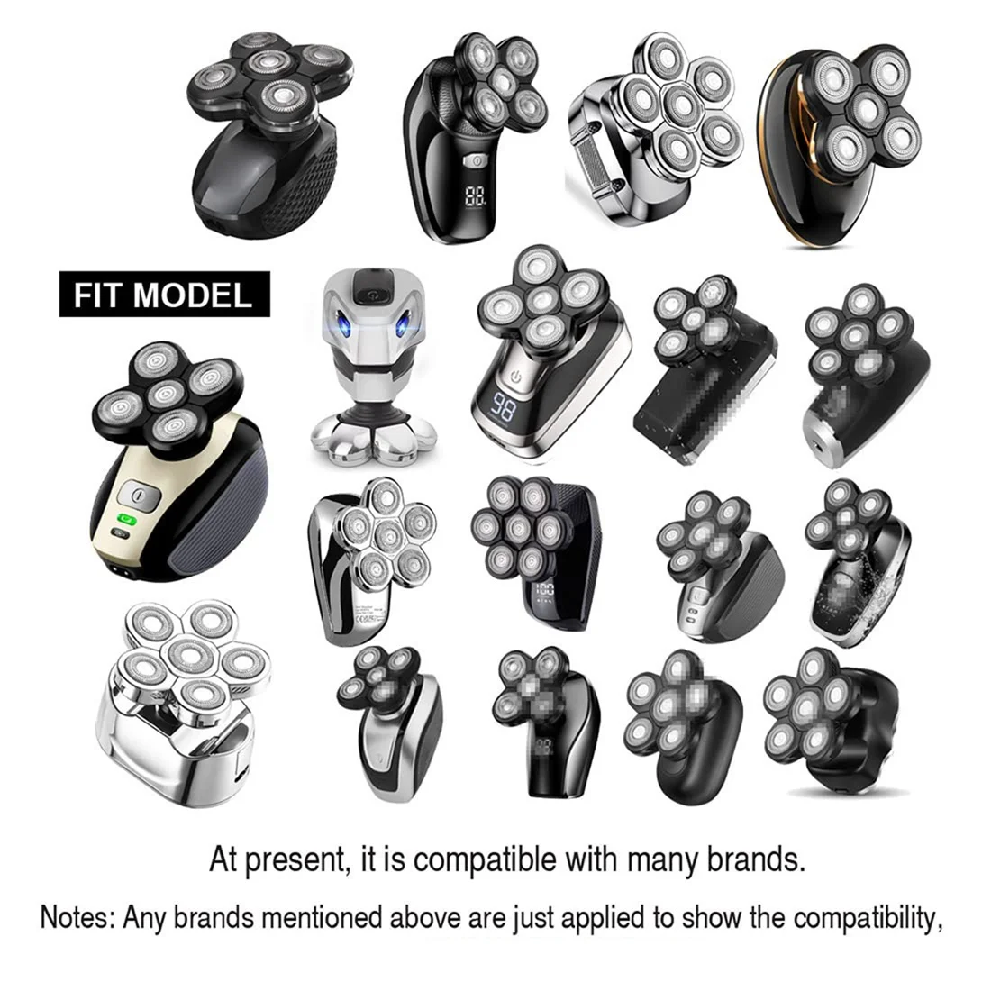 Серебристые мужские бритвенные головки, заменяемые головки бритвы, 6 лезвий