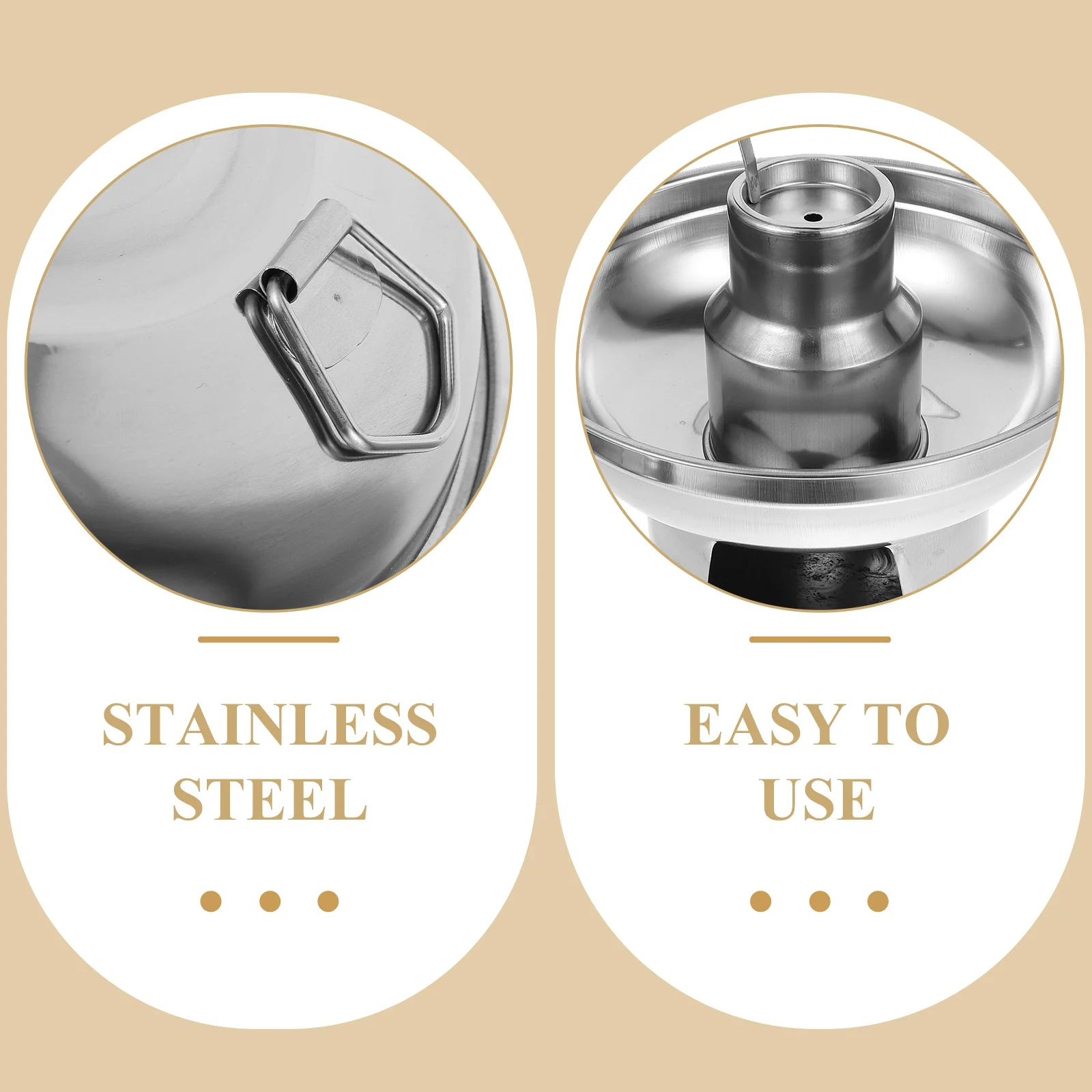 

Portable Stainless Steel Hot Pot Double Handle Cooking Pot Durable Kitchen Tool Alcohol Stove Outdoor Indoor Cookware