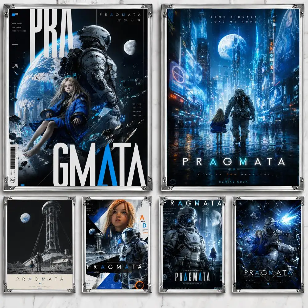 game P-Pragmata Poster Self Adhesive Wall Decor Waterproof Removable for Bedroom Living Room bar Gift