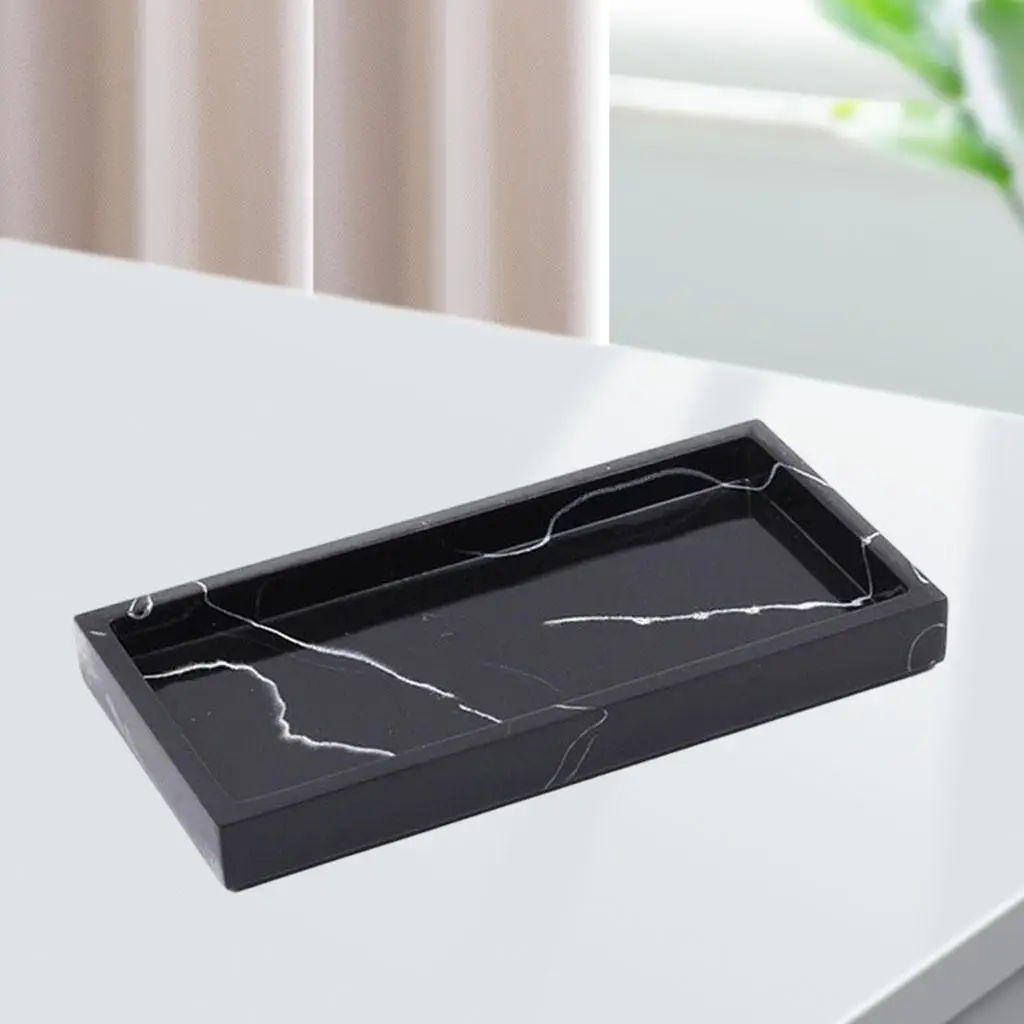Marble Storage Tray Washroom Vanity Tray Jewelry Dish Bathtub Serving Tray