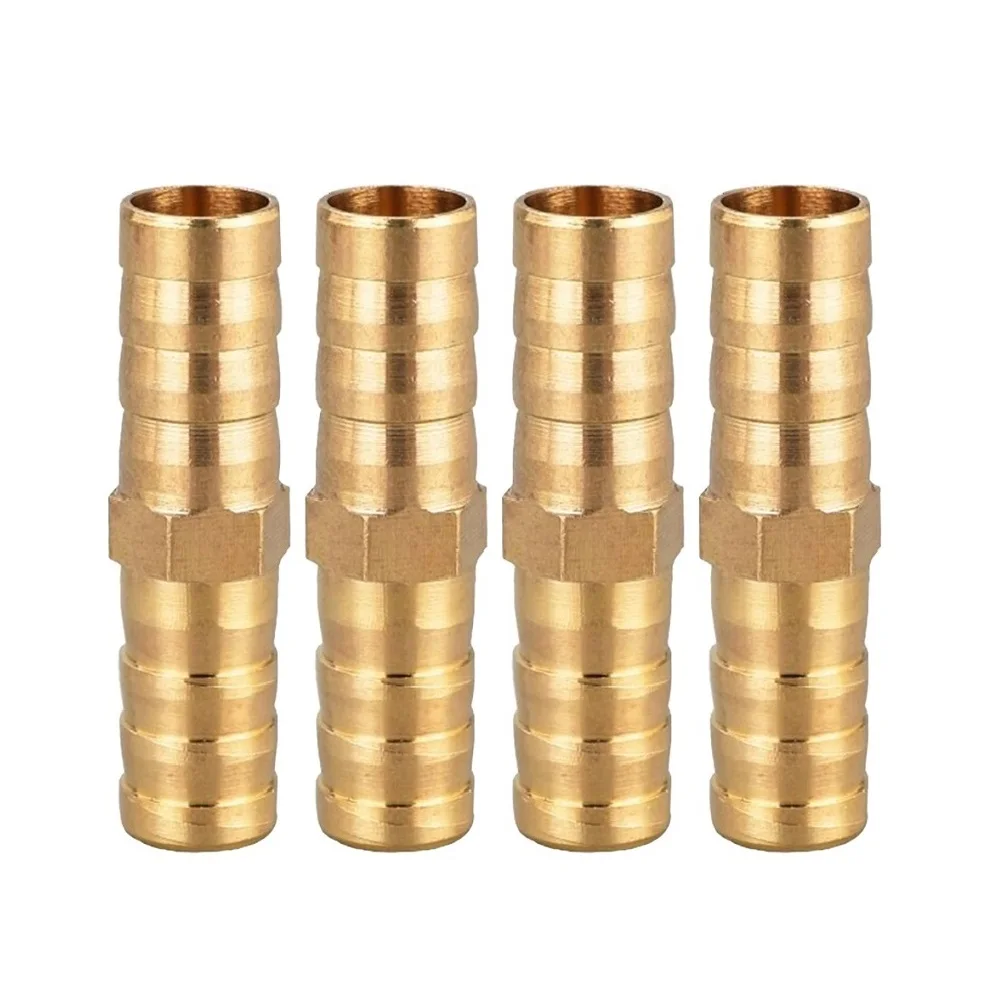 12-Pack Brass Hose Connector Set 6mm 8mm 10mm Straight Barb Fitting Reducer Adapter For Air Water Fuel Oil Garden Irrigation