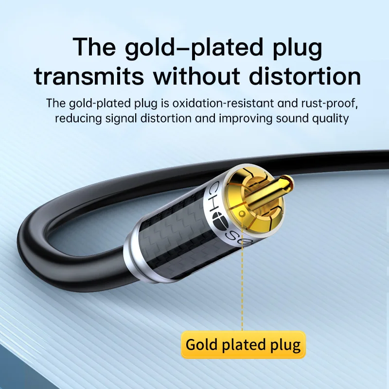 Choseal subwoofer cable OCc Audiophile RCA cable Single CrystalCopper RCA to RCA Stereo Cable for Home Theater Amplifiers