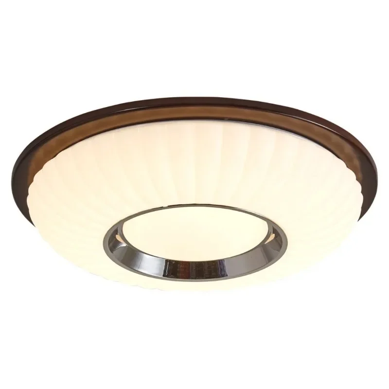 Wabi Sansan Zen retro wood grain French antique style bedroom study new Nanyang water ripple printing ceiling lamp