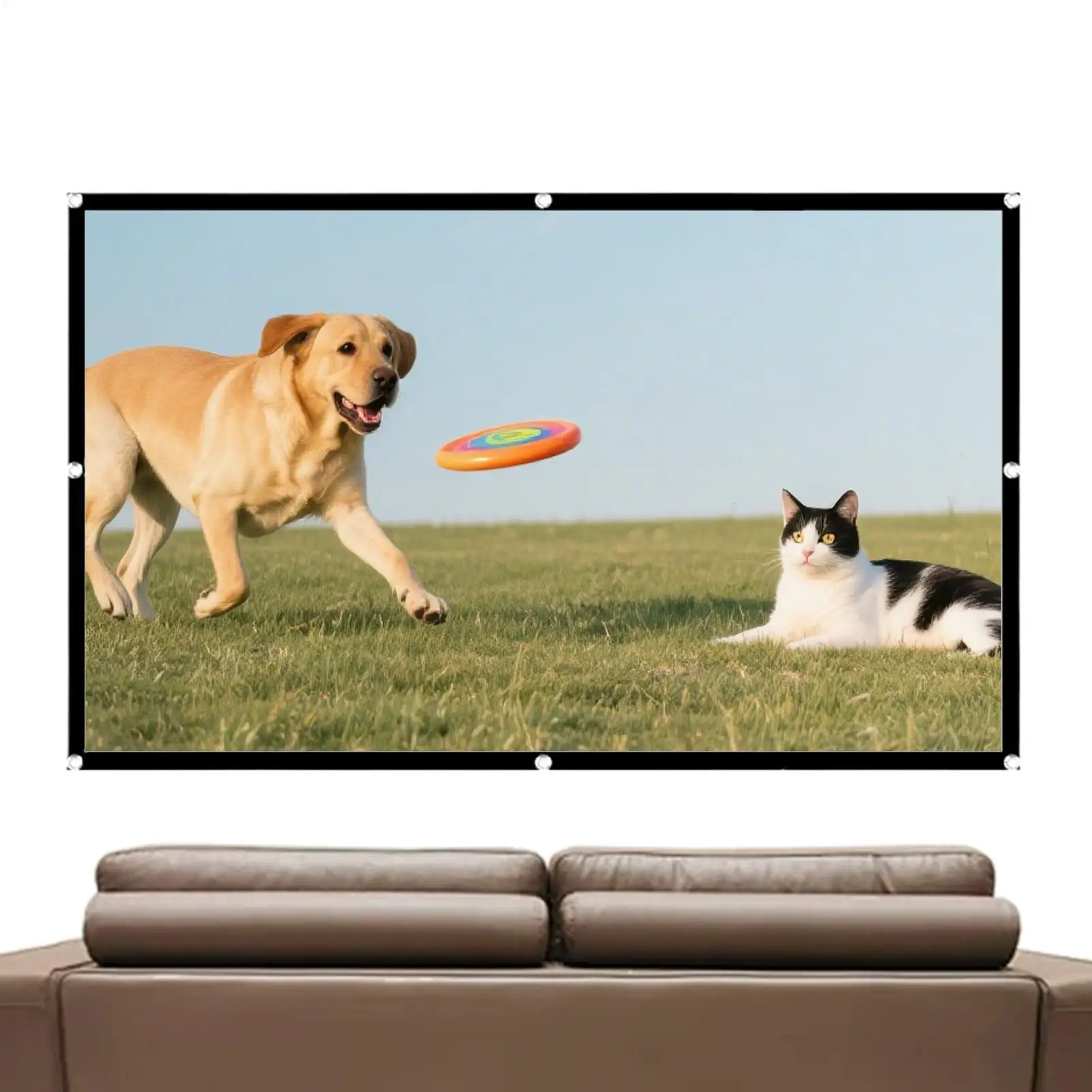 Portable Projector Screen 16:9 Foldable Portable Theater System Magnetic Roll-up Large Theater Screen for Indoor Camping RV