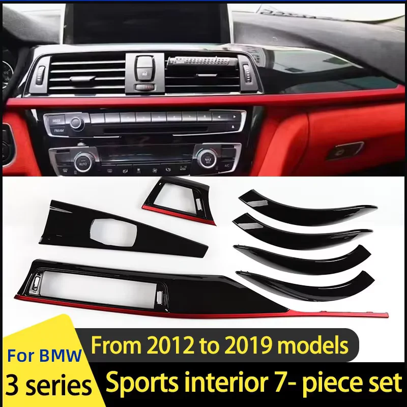 Nur für Linkslenker: Komplett Hochglanz-Schwarz Interieur ABS-Verkleidung für Mittelkonsole und Armaturenbrett, Passend für BMW F30 F31 F32 F34 F36 F80