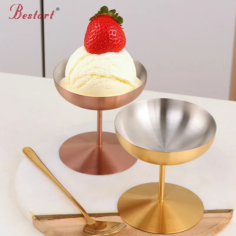 

LMM stainless steel ice cream cup tall ice cream cup dessert snack cup goblet martini